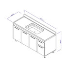 Armário Para Cozinha Kaus 144 Sem Pia 143,5cm Cerocha