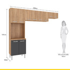 Armário Para Cozinha Larissa 240 Cm Paneleiro Nicho Microonda