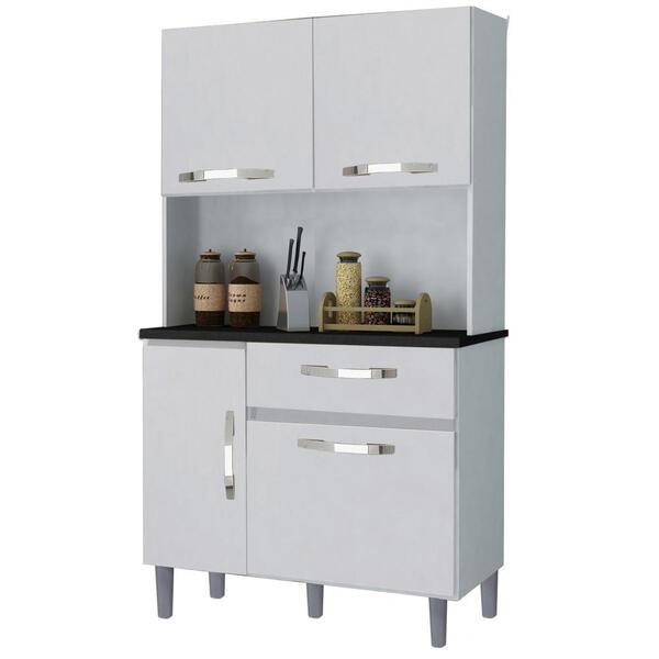 Armário Para Cozinha Luiza 4 Portas Branco Neve