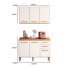 Armario Para Cozinha Modulada 2 Peças Com Balcão Com Tampo E