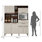 Armário Para Cozinha Monte Rey 7 Portas Chocolate/off White V