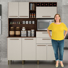 Armário Para Cozinha Monte Rey 7 Portas Chocolate/off White V