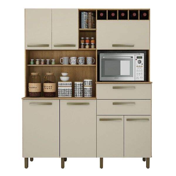 Armário Para Cozinha Monte Rey 7 Portas Valdemóveis Cinamomo/