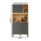 Armário Para Cozinha Pequena 4 Portas 1 Gaveta 90 Cm Freijó C