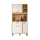 Armário Para Cozinha Pequena 4 Portas 1 Gaveta 90 Cm Freijó O