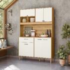 Armário Para Cozinha Pequena 6 Portas 1 Gaveta 120 Cm Freijó