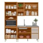 Armário Para Cozinha Pequena Modulado 3 Peças Nature Off Whit