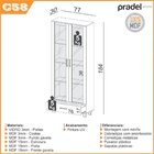 Armário Para Escritório 100% Mdf 2 Portas De Vidro 1 Gaveta 3