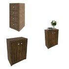 Armário Para Escritório 158,5cm Com 1 Gaveteiro E 4 Portas No