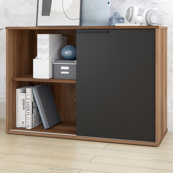 Armário Para Escritório 1 Porta 1 Prateleira Office Castanho/