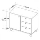 Armário Para Escritório 1 Porta 3 Gavetas Freijó/preto - Arta