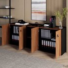 Armário Para Escritório 200cm Com 4 Portas Tampo Embutido E N