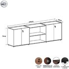 Armário Para Escritório 240cm Com 4 Portas Nicho E Tampo Embu