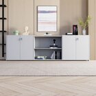 Armário Para Escritório 240cm Com 4 Portas Nicho E Tampo Embu