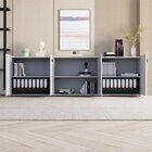 Armário Para Escritório 240cm Com 4 Portas Nicho E Tampo Embu