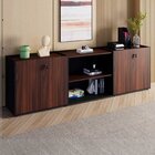 Armário Para Escritório 240cm Com 4 Portas Nicho E Tampo Embu