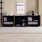 Armário Para Escritório 240cm Com 4 Portas Nicho E Tampo Embu