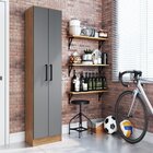 Armário Para Escritório 2 Portas 177x52x34 Cm Freijó/cinza