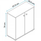 Armário Para Escritório 2 Portas 1 Prateleira Castanho/branco