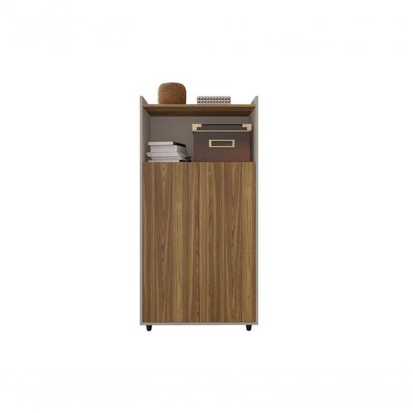 Armário Para Escritório 2 Portas 2 Prateleiras Caemmun Louro