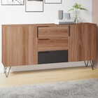 Armário Para Escritório 2 Portas 3 Gavetas Castanho/ades/pret