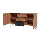 Armário Para Escritório 2 Portas 3 Gavetas Castanho/ades/pret