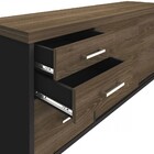 Armário Para Escritório 2 Portas 3 Gavetas Charuto/preto - Ar