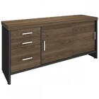 Armário Para Escritório 2 Portas 3 Gavetas Charuto/preto - Ar