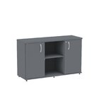 Armário Para Escritório 2 Portas 3 Prateleiras Pivot  Grafito