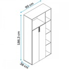 Armário Para Escritório 2 Portas 4 Prateleiras Branco Bam 10