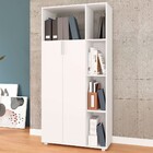 Armário Para Escritório 2 Portas 4 Prateleiras Branco Bam 10