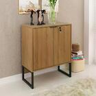 Armário Para Escritório 2 Portas Amendoa/preto Me4154 - Tecno