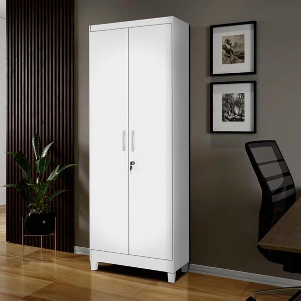 Armário Para Escritório 2 Portas Branco Fiora Shop Jm