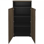 Armário Para Escritório 2 Portas Charuto/preto - Artany Móveis