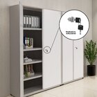 Armário Para Escritório 2 Portas Com Chave Aço 4 Prateleiras