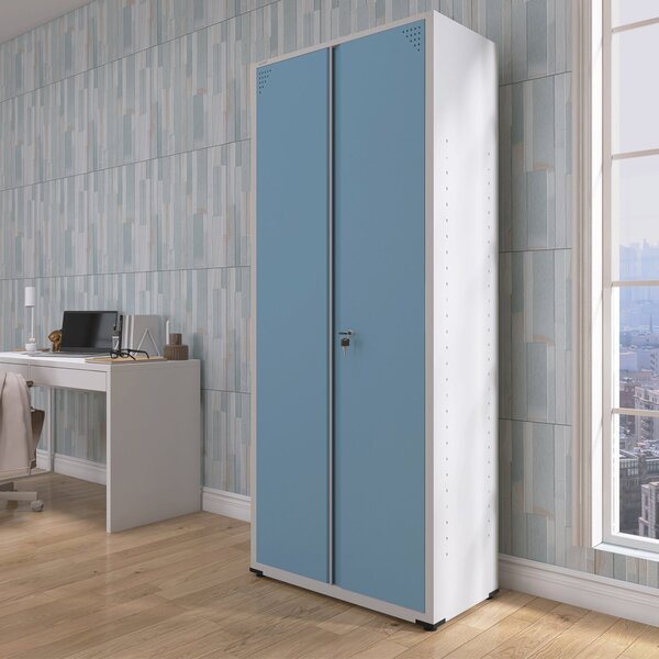 Armário Para Escritório 2 Portas Com Chave Aço 4 Prateleiras