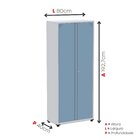 Armário Para Escritório 2 Portas Com Chave Aço 4 Prateleiras