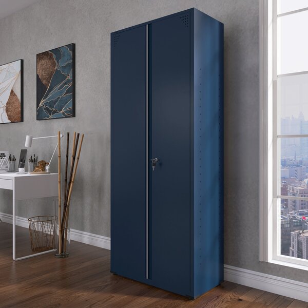 Armário Para Escritório 2 Portas Com Chave Aço 4 Prateleiras