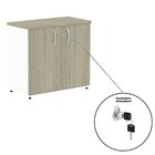 Armário Para Escritório 2 Portas Com Chave Branco/castanheira