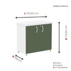 Armário Para Escritório 2 Portas Com Chave Branco/salvia