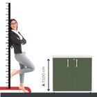 Armário Para Escritório 2 Portas Com Chave Branco/salvia