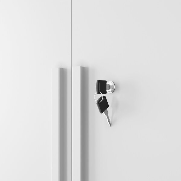 Armário Para Escritório 2 Portas Com Chave Nt 4020 Branco New