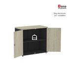 Armário Para Escritório 2 Portas Com Chave Preto/castanheira