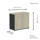 Armário Para Escritório 2 Portas Com Chave Preto/castanheira