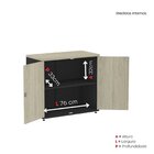 Armário Para Escritório 2 Portas Com Chave Preto/castanheira