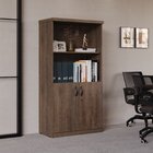 Armário Para Escritório 2 Portas Design Moderno Carvalho