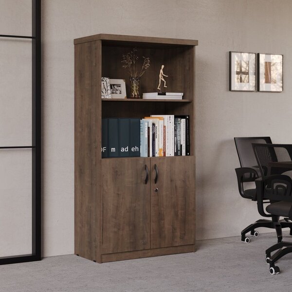 Armário Para Escritório 2 Portas Design Moderno Carvalho