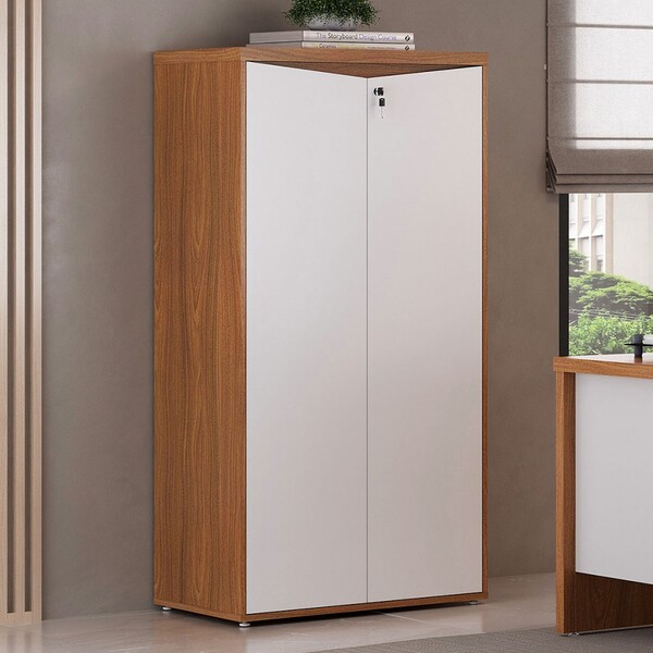 Armário Para Escritório 2 Portas Freijó/branco - Artany Móveis