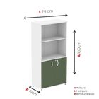 Armario Para Escritório 2 Portas Pivotante Branco/salvia