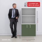 Armario Para Escritório 2 Portas Pivotante Branco/salvia